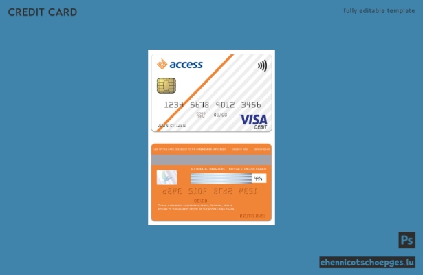 Ghana Access Bank Visa Debitkarte – Beispielvorschau